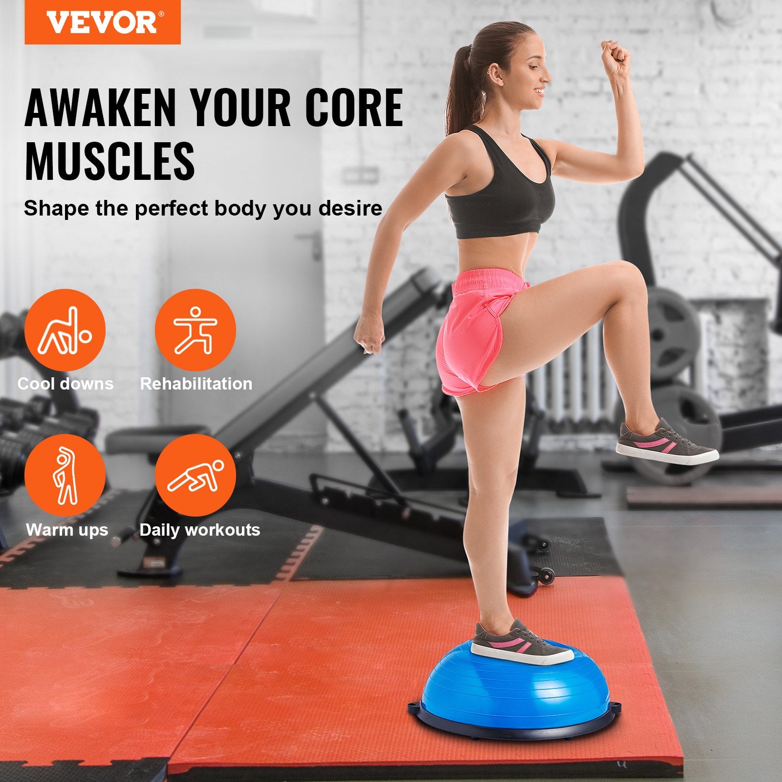 Half Exercise Ball Trainer, 23 inch Balance Ball Trainer, 660lbs Capacity Stability Ball, Yoga Ball with V952-PHXLQ58CMBWLDQO03V0