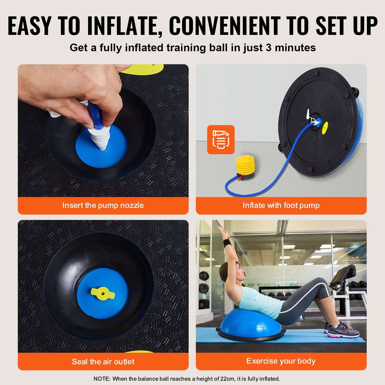 Half Exercise Ball Trainer, 23 inch Balance Ball Trainer, 660lbs Capacity Stability Ball, Yoga Ball with V952-PHXLQ58CMBWLDQO03V0