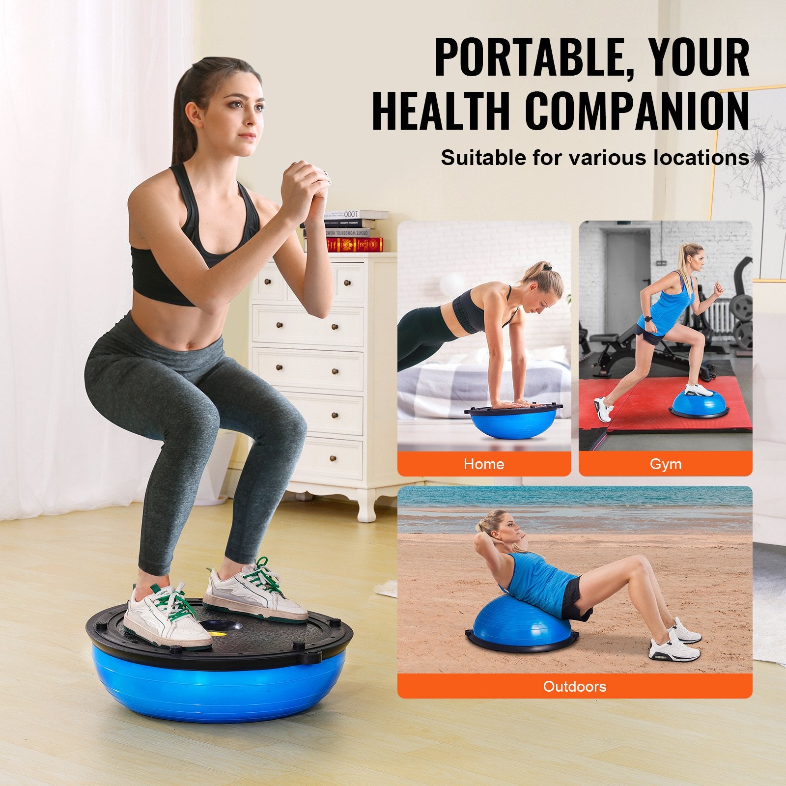 Half Exercise Ball Trainer, 23 inch Balance Ball Trainer, 660lbs Capacity Stability Ball, Yoga Ball with V952-PHXLQ58CMBWLDQO03V0