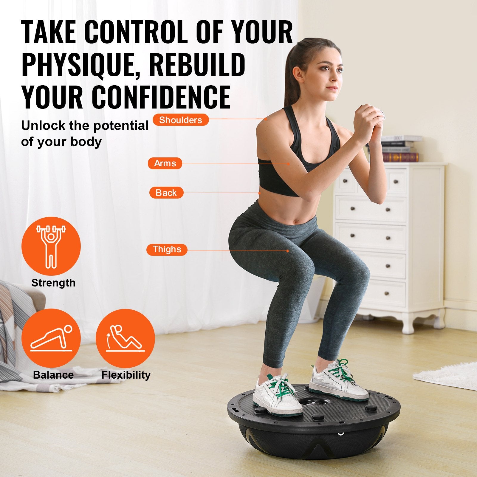 Half Exercise Ball Trainer, 23 inch Balance Ball Trainer, 660 lbs Capacity Stability Ball, Yoga Ball with V952-PHXLQ58CMKLWPCMEFV0