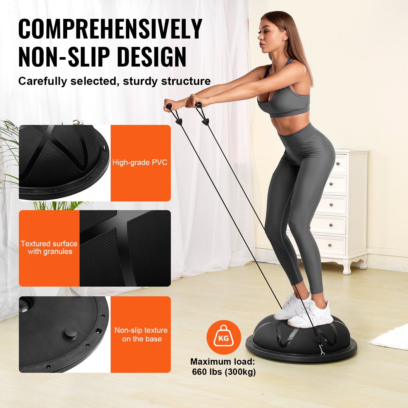 Half Exercise Ball Trainer, 23 inch Balance Ball Trainer, 660 lbs Capacity Stability Ball, Yoga Ball with V952-PHXLQ58CMKLWPCMEFV0