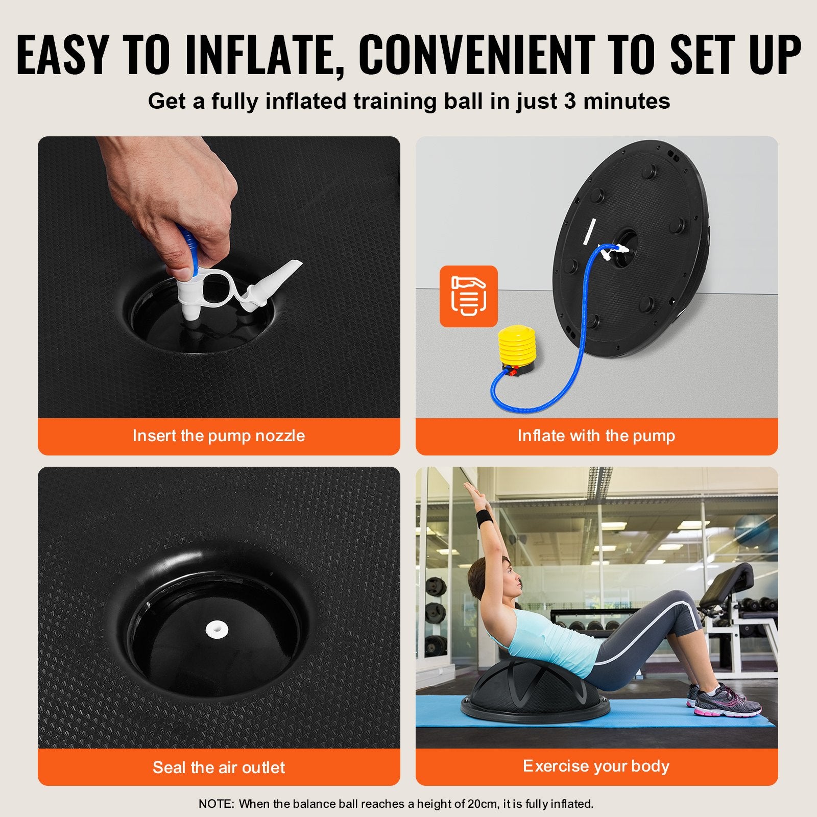 Half Exercise Ball Trainer, 23 inch Balance Ball Trainer, 660 lbs Capacity Stability Ball, Yoga Ball with V952-PHXLQ58CMKLWPCMEFV0