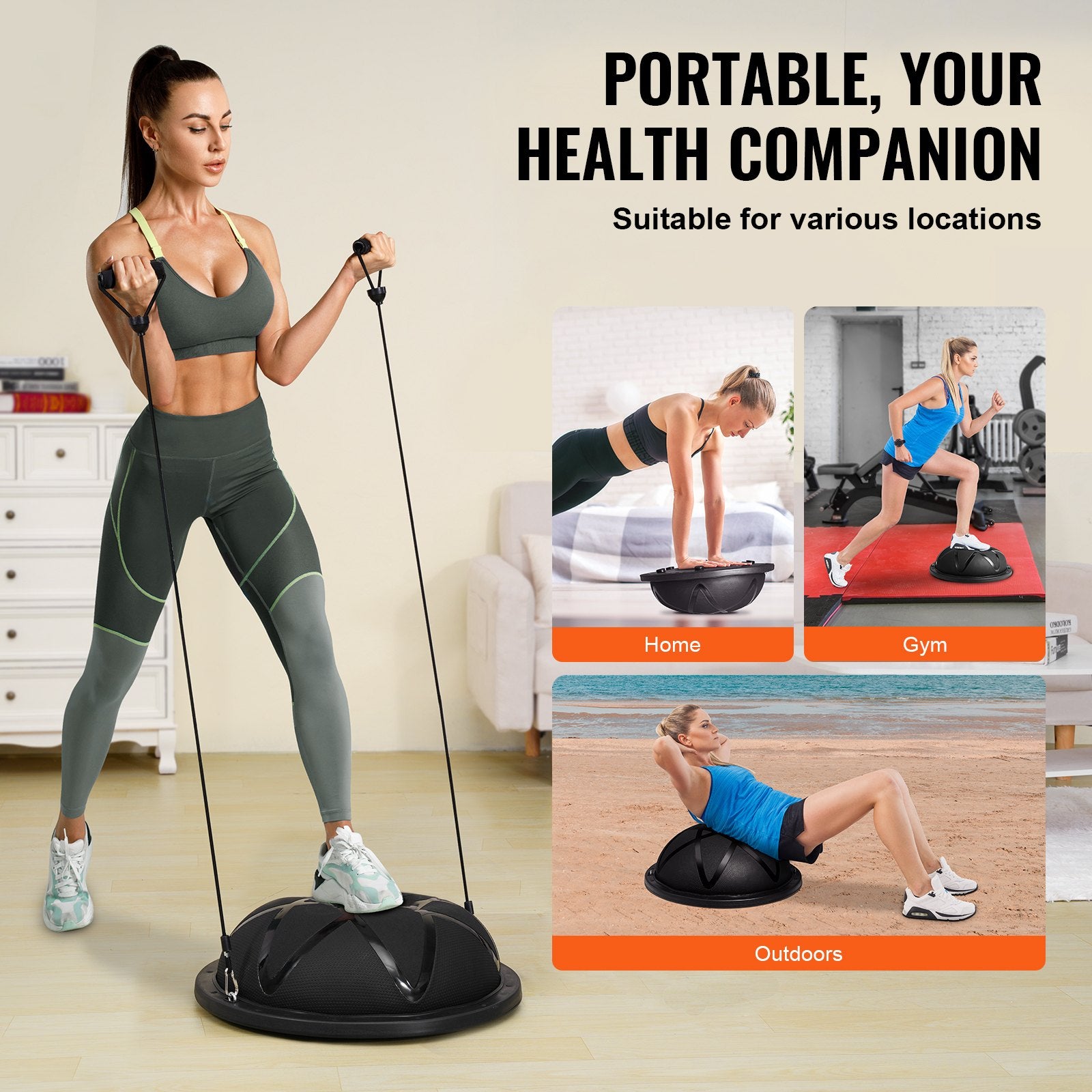 Half Exercise Ball Trainer, 23 inch Balance Ball Trainer, 660 lbs Capacity Stability Ball, Yoga Ball with V952-PHXLQ58CMKLWPCMEFV0