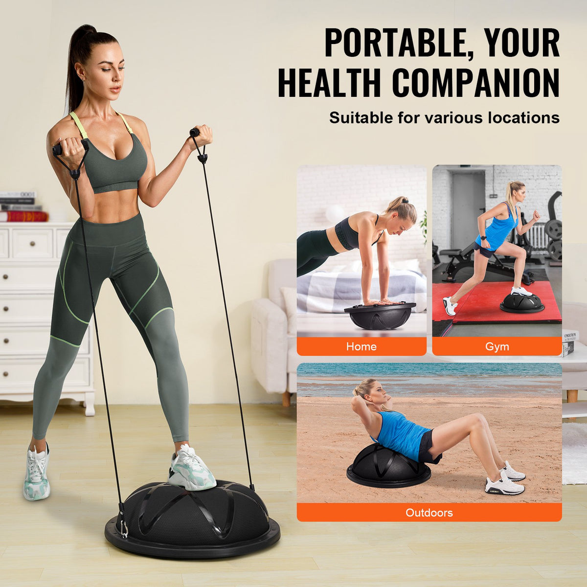 Half Exercise Ball Trainer, 23 inch Balance Ball Trainer, 660 lbs Capacity Stability Ball, Yoga Ball with V952-PHXLQ58CMKLWPCMEFV0