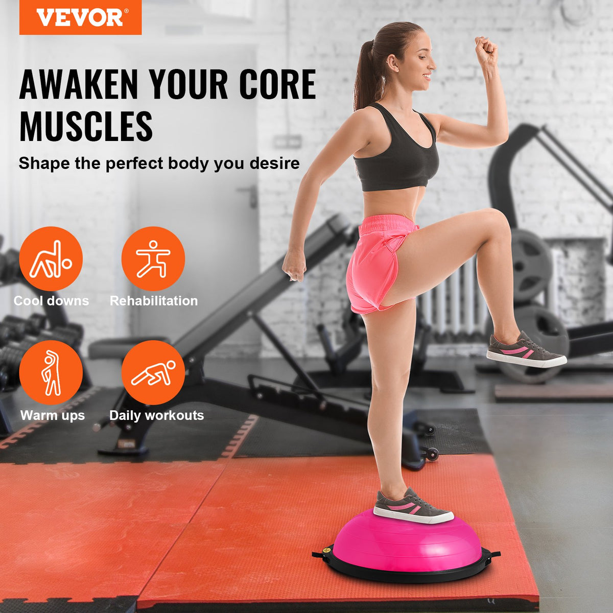 Half Exercise Ball Trainer, 26 inch Balance Ball Trainer, 1500lbs Capacity Stability Ball, Yoga Ball with V952-PHXLQ64CMBWFPSA6CV0