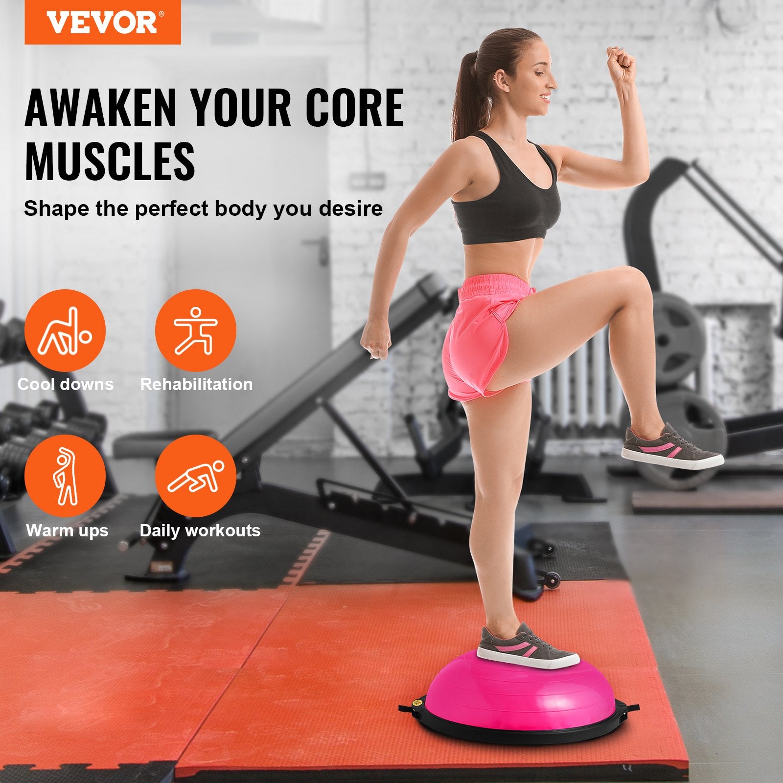 Half Exercise Ball Trainer, 26 inch Balance Ball Trainer, 1500lbs Capacity Stability Ball, Yoga Ball with V952-PHXLQ64CMBWFPSA6CV0