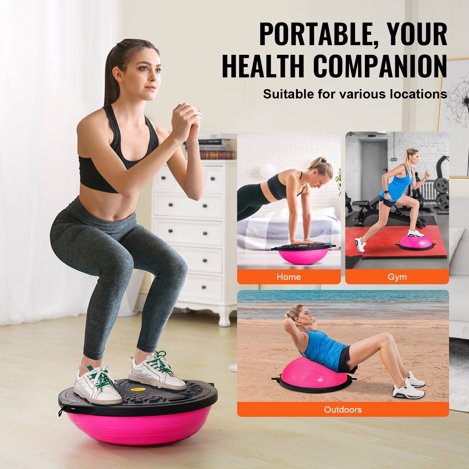 Half Exercise Ball Trainer, 26 inch Balance Ball Trainer, 1500lbs Capacity Stability Ball, Yoga Ball with V952-PHXLQ64CMBWFPSA6CV0