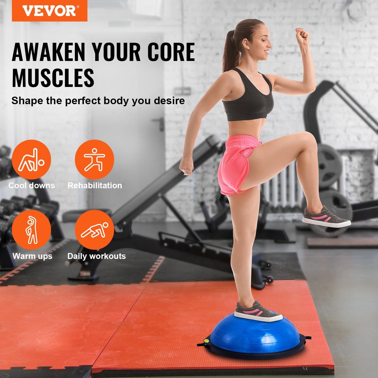 Half Exercise Ball Trainer, 26 inch Balance Ball Trainer, 1500lbs Capacity Stability Ball, Yoga Ball with V952-PHXLQ64CMBWLBOHHQV0