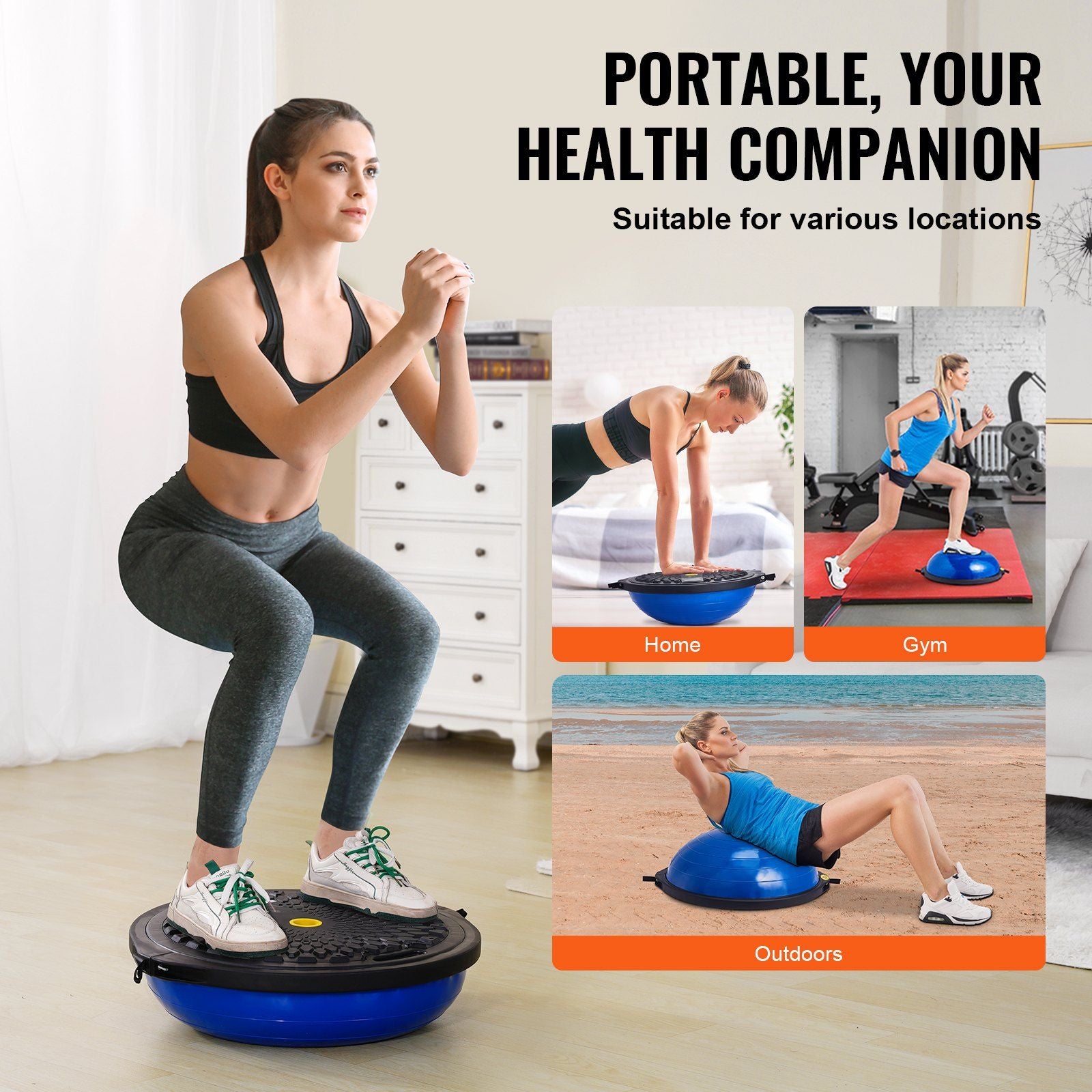 Half Exercise Ball Trainer, 26 inch Balance Ball Trainer, 1500lbs Capacity Stability Ball, Yoga Ball with V952-PHXLQ64CMBWLBOHHQV0