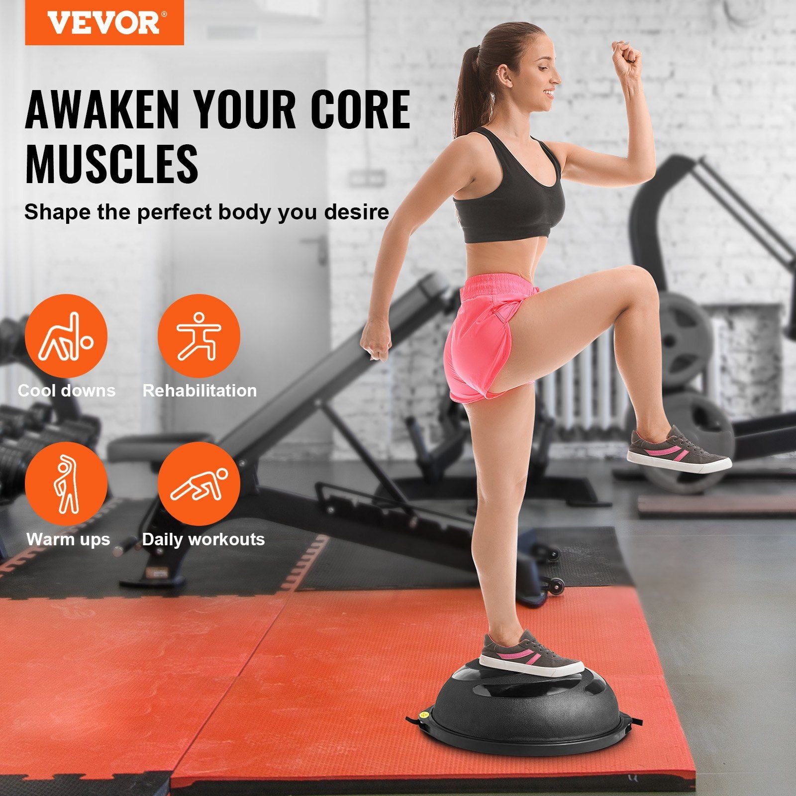 Half Exercise Ball Trainer, 26 inch Balance Ball Trainer, 1500lbs Capacity Stability Ball, Yoga Ball with V952-PHXLQ64CMKLWR0JDGV0