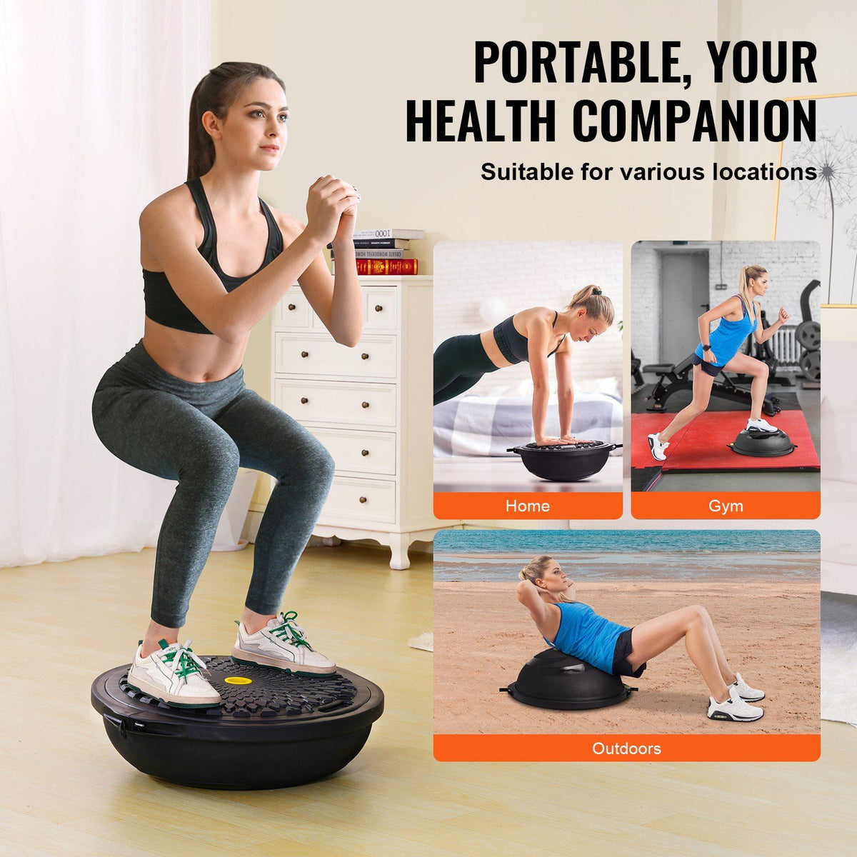 Half Exercise Ball Trainer, 26 inch Balance Ball Trainer, 1500lbs Capacity Stability Ball, Yoga Ball with V952-PHXLQ64CMKLWR0JDGV0