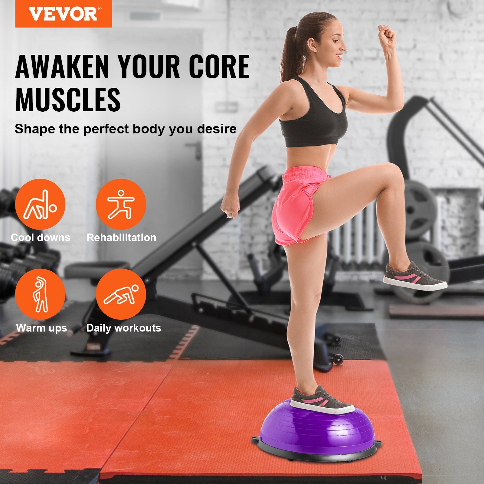 Half Exercise Ball Trainer, 23 inch Balance Ball Trainer, 660lbs Stability Ball, Yoga Ball with Resistance V952-PHXLQZS58CMBS50Z7V0