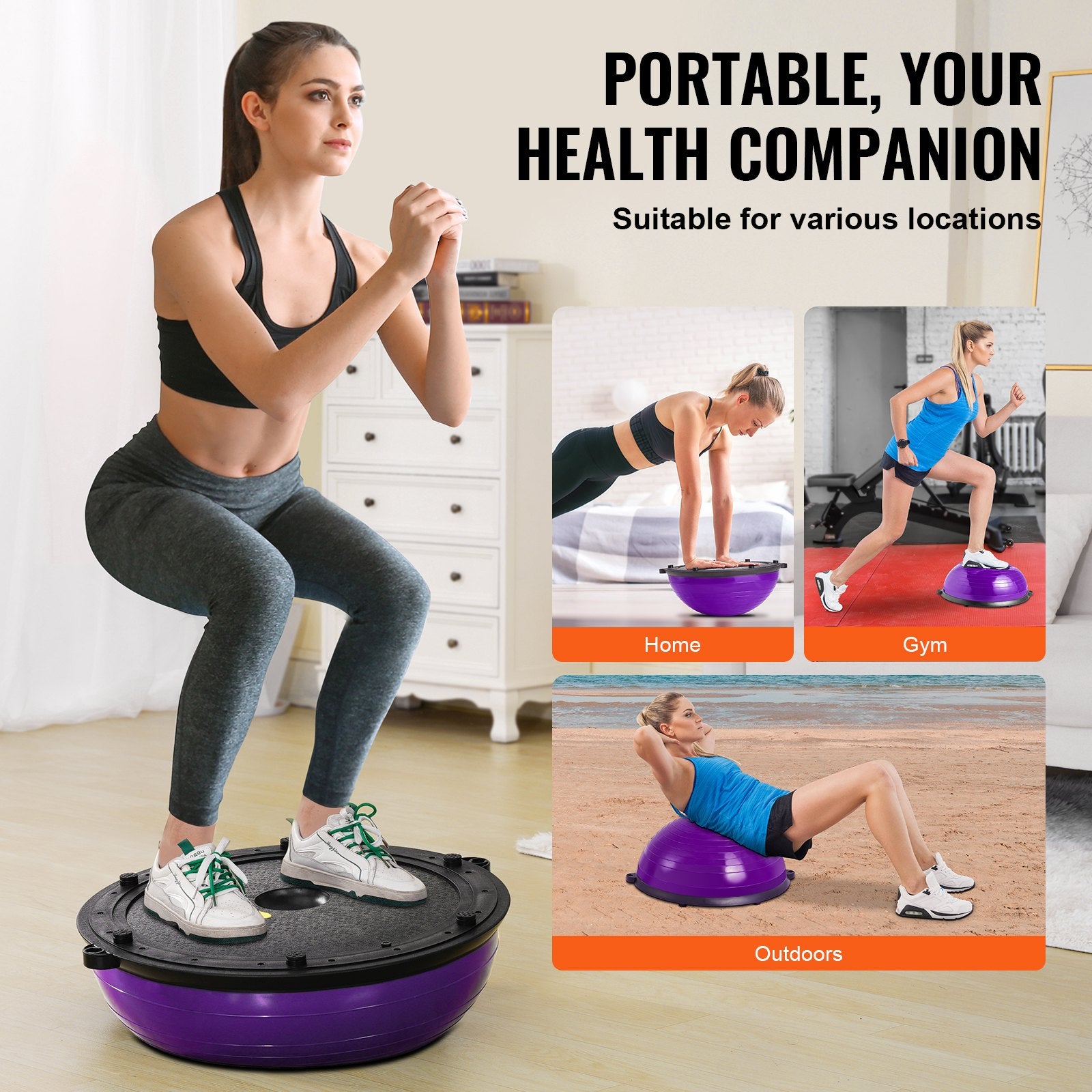 Half Exercise Ball Trainer, 23 inch Balance Ball Trainer, 660lbs Stability Ball, Yoga Ball with Resistance V952-PHXLQZS58CMBS50Z7V0