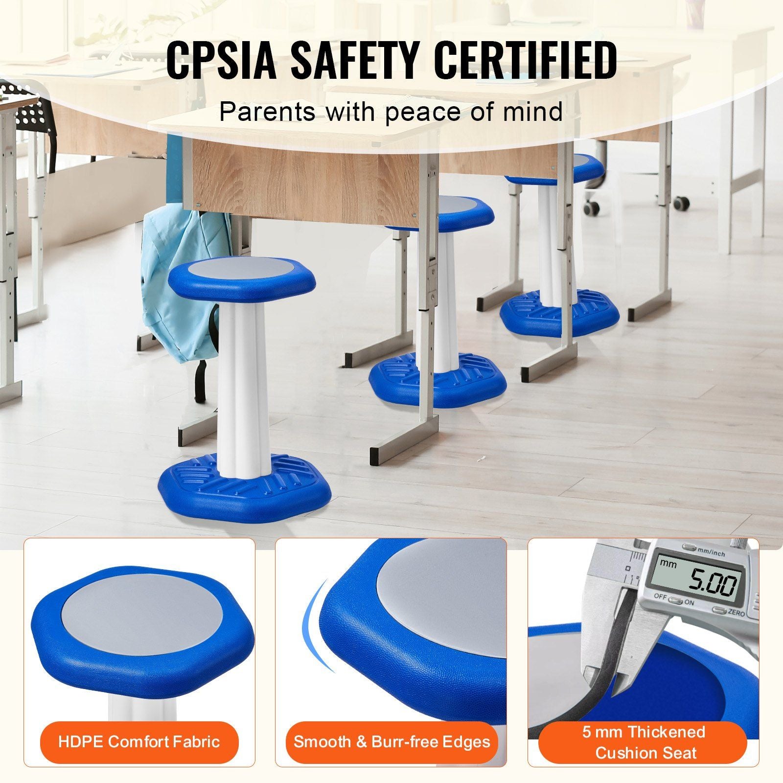 Kids Wobble Chair, Active Chair with Sponge Cushion, Wobble Stool Improves Focus, Posture and Calm Children, V952-PHZDZYJCKLSD58CJLV0