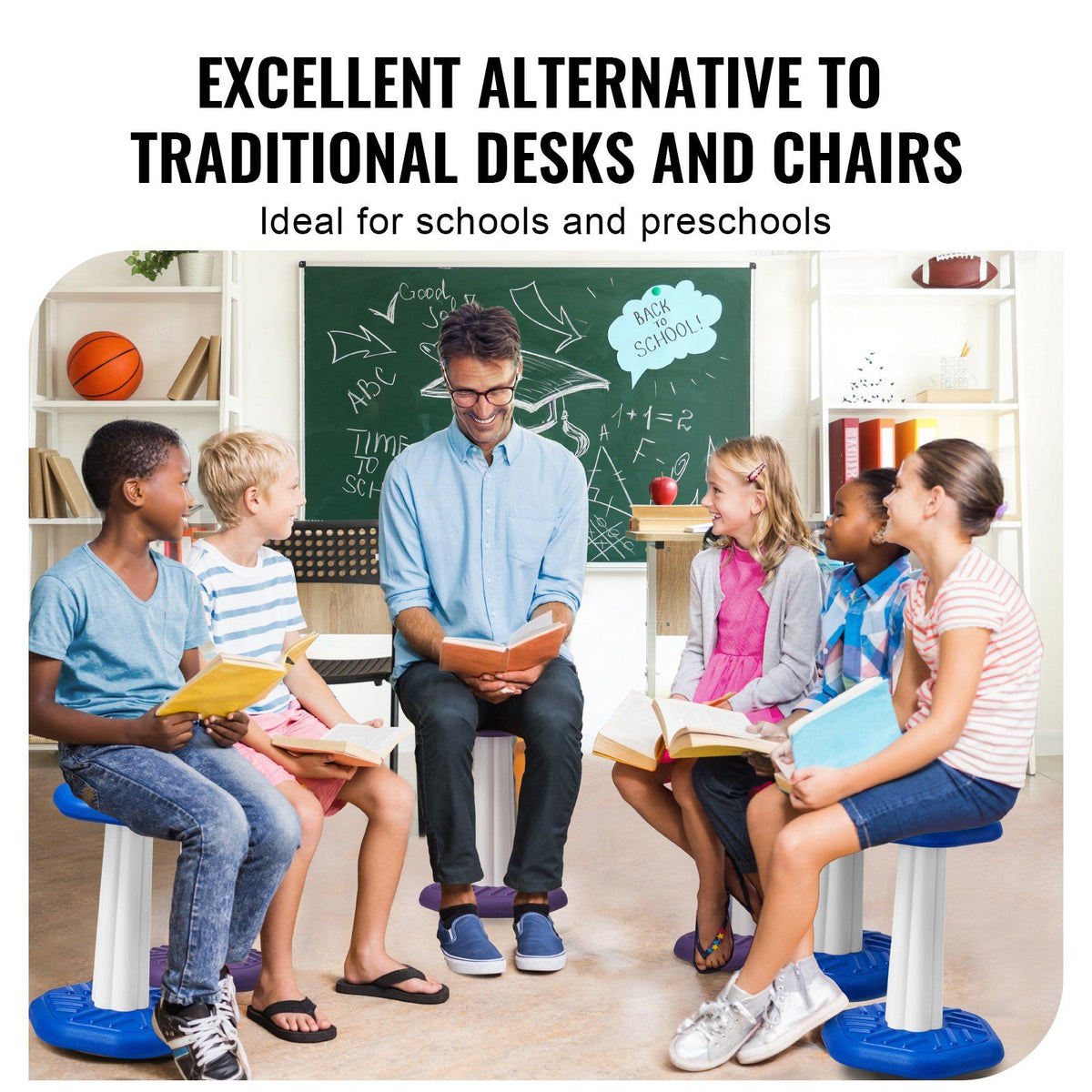 Kids Wobble Chair, Active Chair with Sponge Cushion, Wobble Stool Improves Focus, Posture and Calm Children, V952-PHZDZYJCKLSD58CJLV0