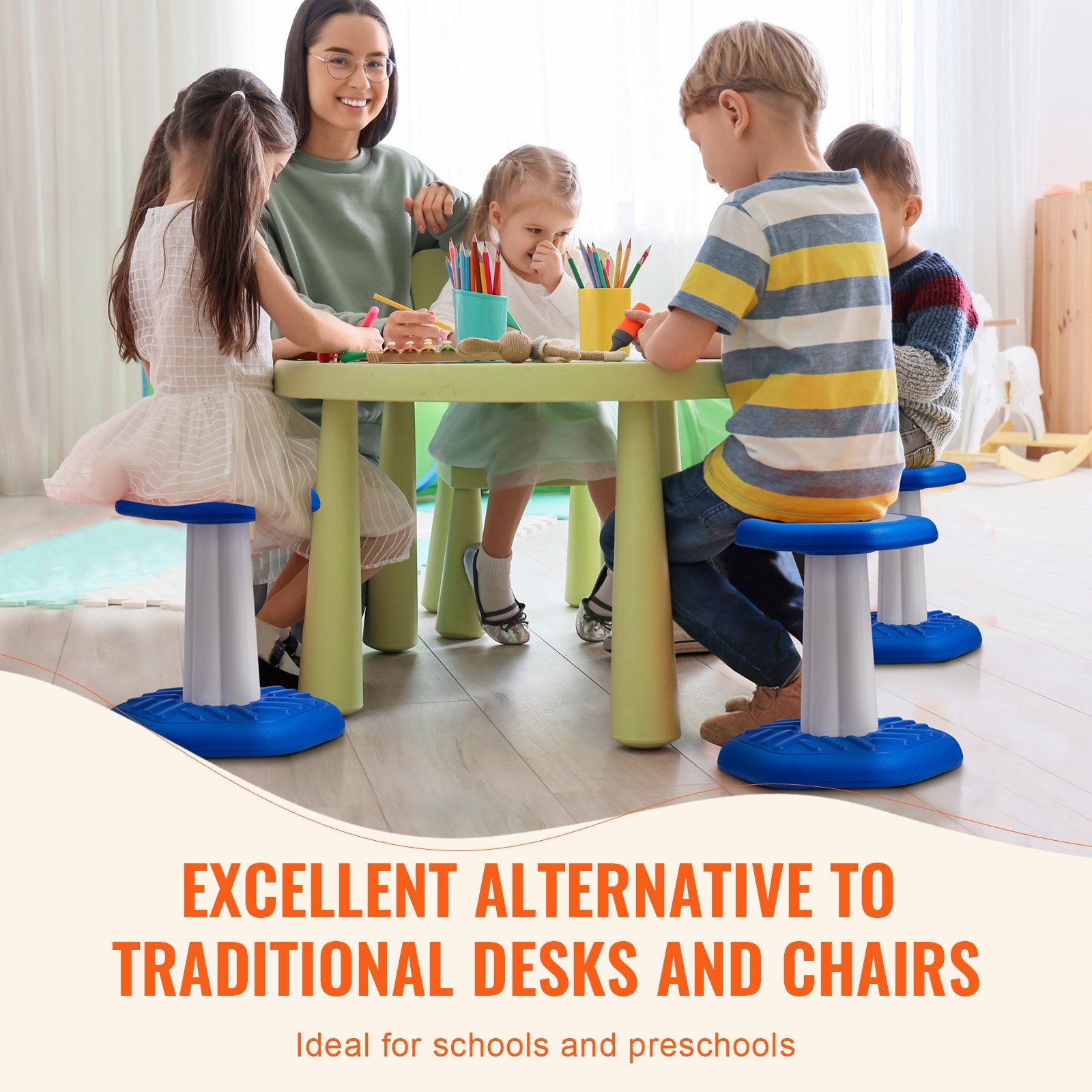 Kids Wobble Chair, Active Chair with Sponge Cushion, Wobble Stool Improves Focus, Posture and Calm Children, V952-PHZDZYJCKLSX7Z5WHV0