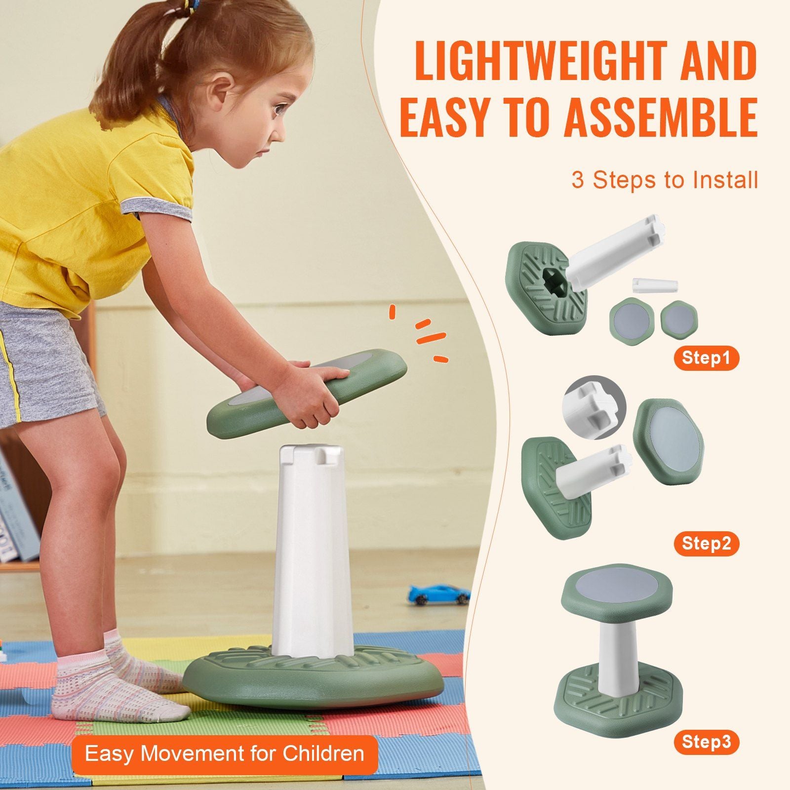 Kids Wobble Chair Active Chair with Sponge Cushion, Wobble Stool Improves Focus, Posture and Calm Children, V952-PHZDZYJCKLSXJONR9V0