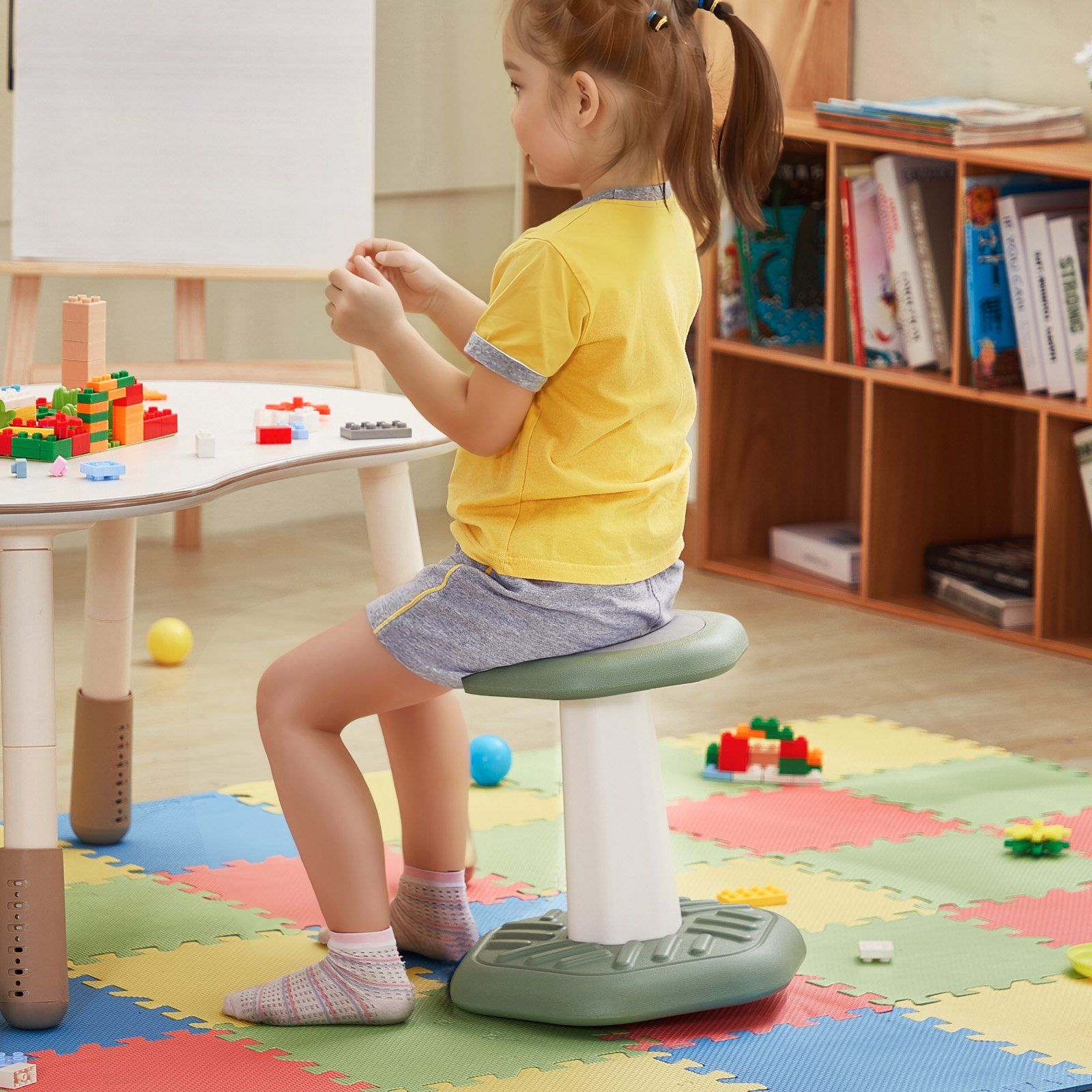 Kids Wobble Chair Active Chair with Sponge Cushion, Wobble Stool Improves Focus, Posture and Calm Children, V952-PHZDZYJCKLSXJONR9V0