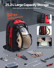 25.2L Welding Backpack 1680D Polyester Welder Backpack for Tool and Helmet V952-PJHJBBBDLHJB61PCB001V0