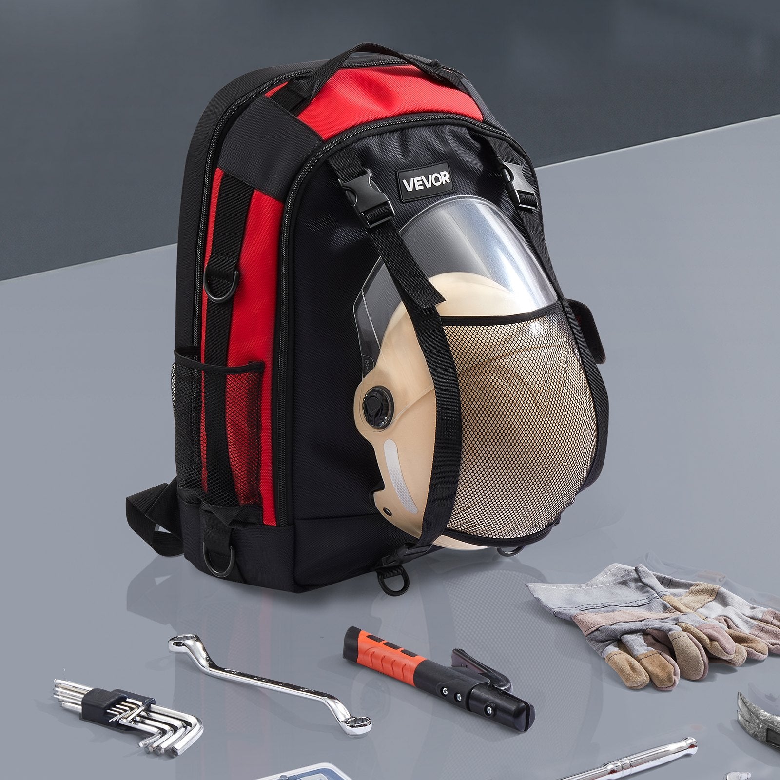 25.2L Welding Backpack 1680D Polyester Welder Backpack for Tool and Helmet V952-PJHJBBBDLHJB61PCB001V0