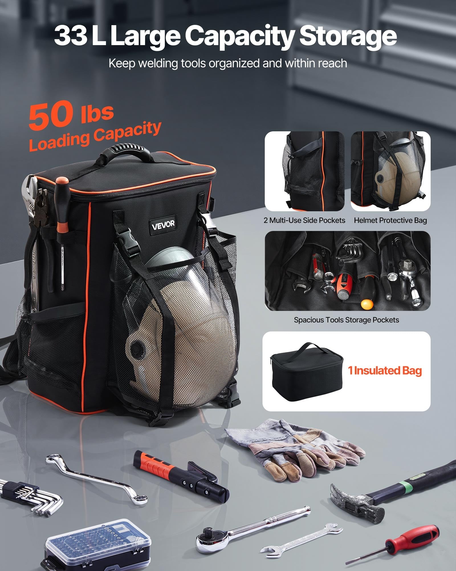 33L Welding Backpack 600D Polyester Welder Backpack for Tools and Helmet V952-PJHJBBBDLHJBOVQND001V0