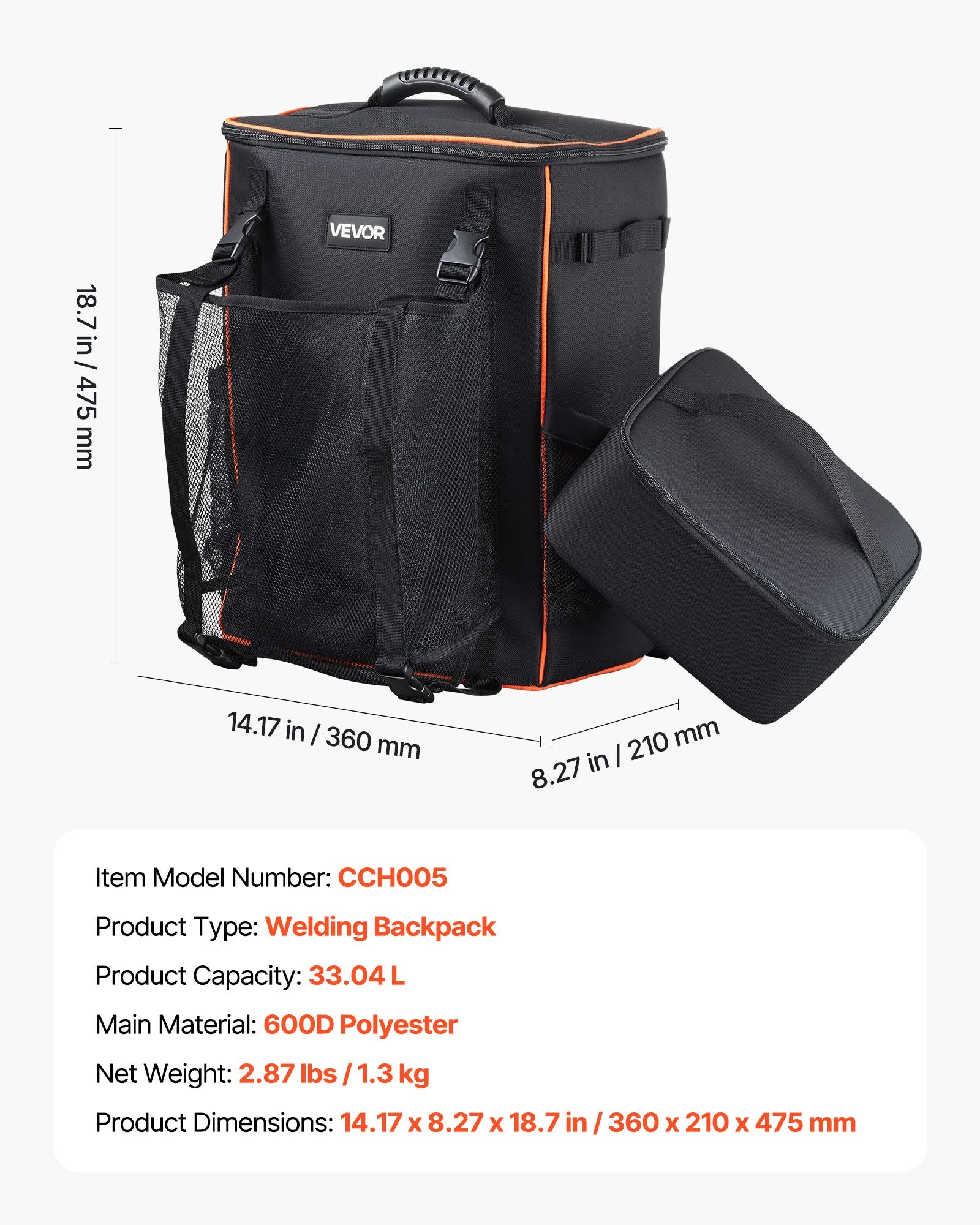 33L Welding Backpack 600D Polyester Welder Backpack for Tools and Helmet V952-PJHJBBBDLHJBOVQND001V0
