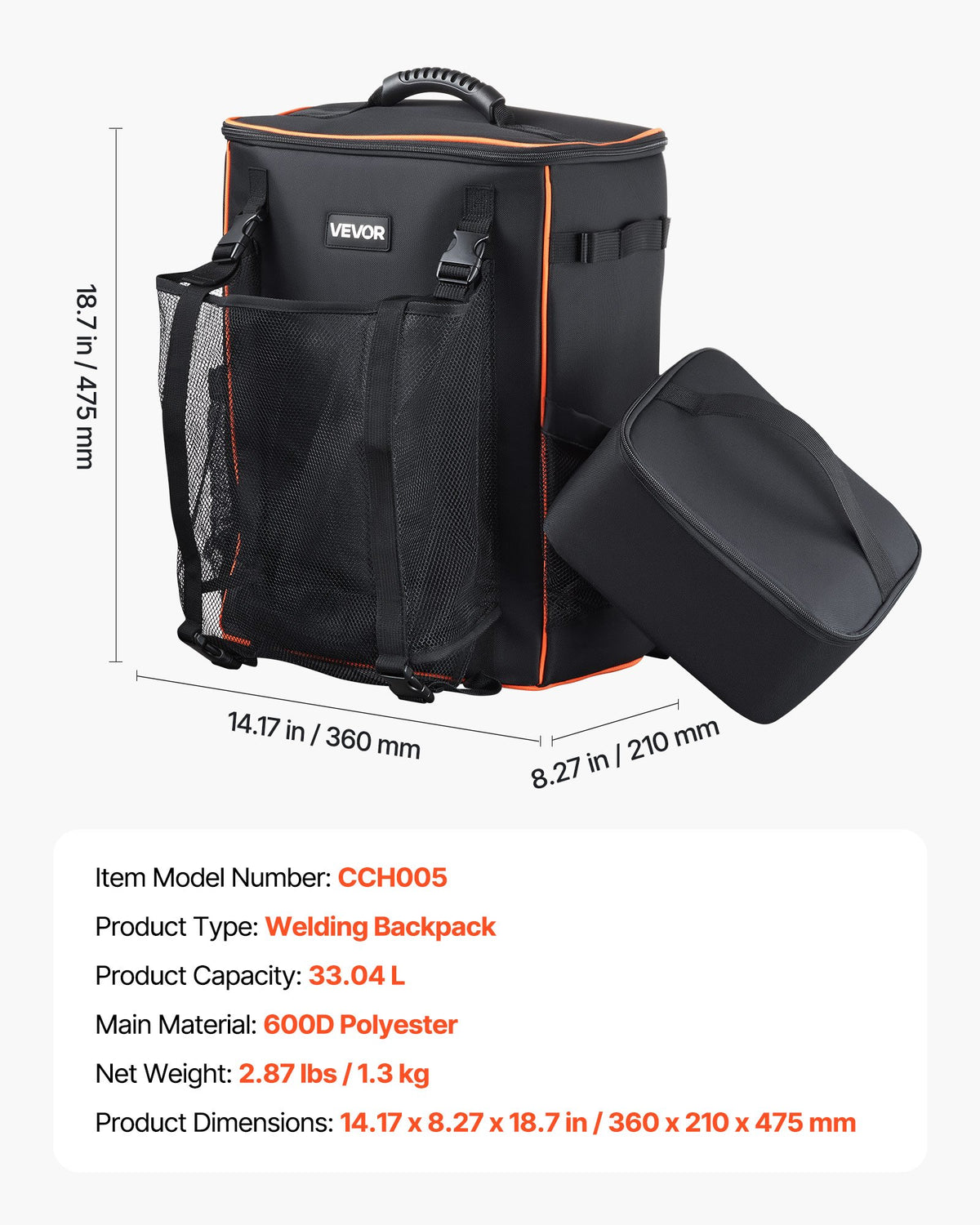 33L Welding Backpack 600D Polyester Welder Backpack for Tools and Helmet V952-PJHJBBBDLHJBOVQND001V0