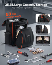 35.6L Welding Backpack 600D Polyester Welder Backpack for Tools and Helmet V952-PJHJBBBDLHJBP420R001V0