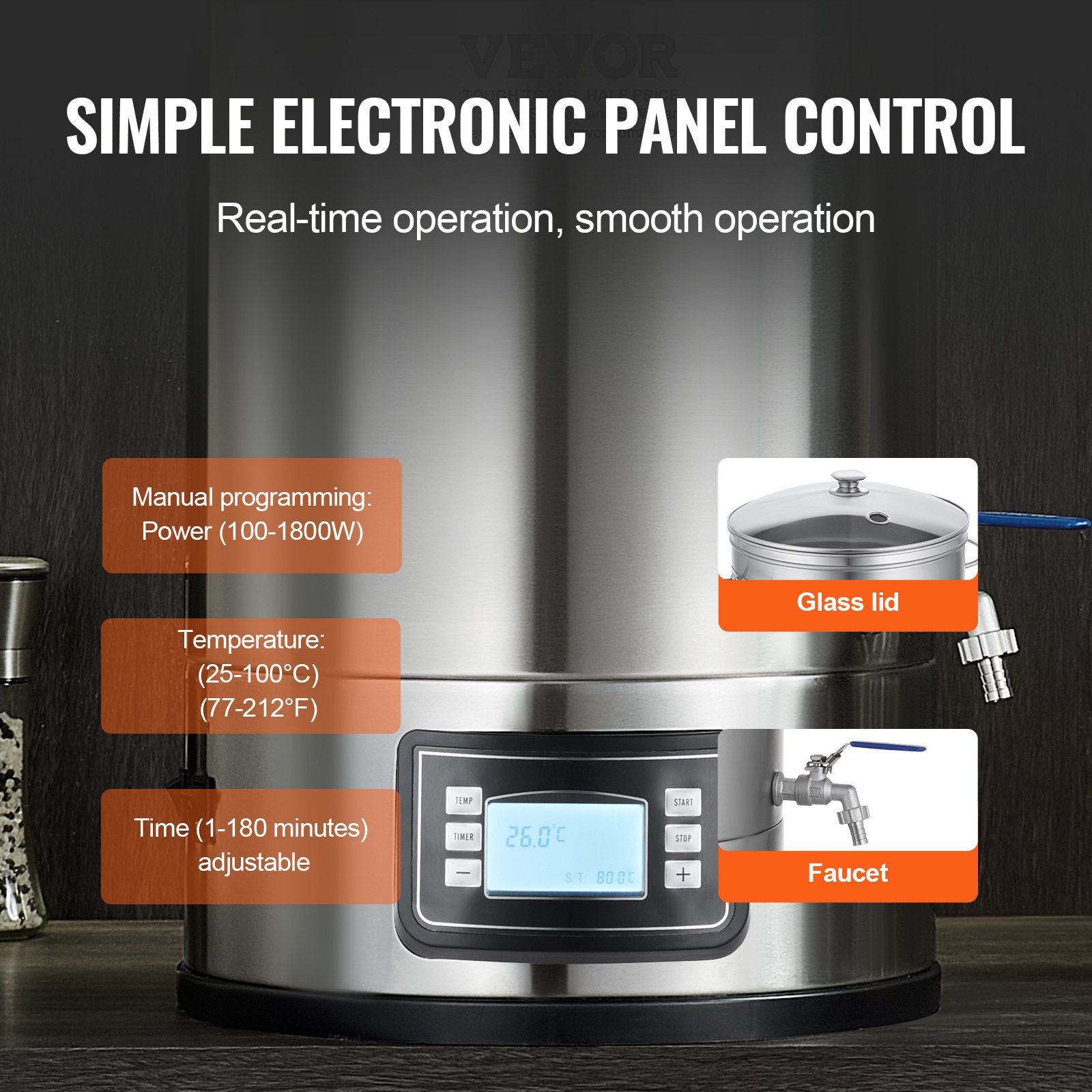 Electric Brewing System, 8 GALLON Brewing Stock Pot, All-in-One Home Beer Brewer, 304 Stainless Steel Brewing V952-PJNJJ8GALWBDXJHW9V3
