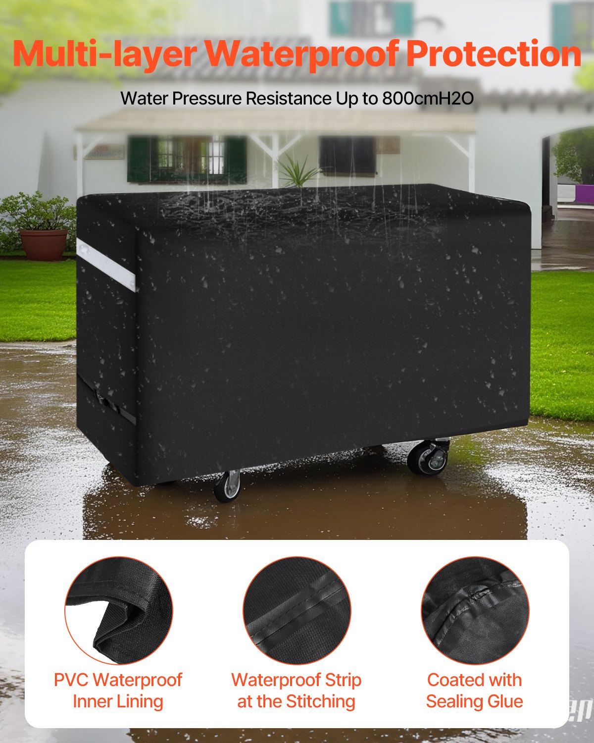 66 inch Grill Cover Heavy Duty BBQ Gas Grill Cover Outdoor Waterproof V952-PJPDSKLZZPDS45DSGV0