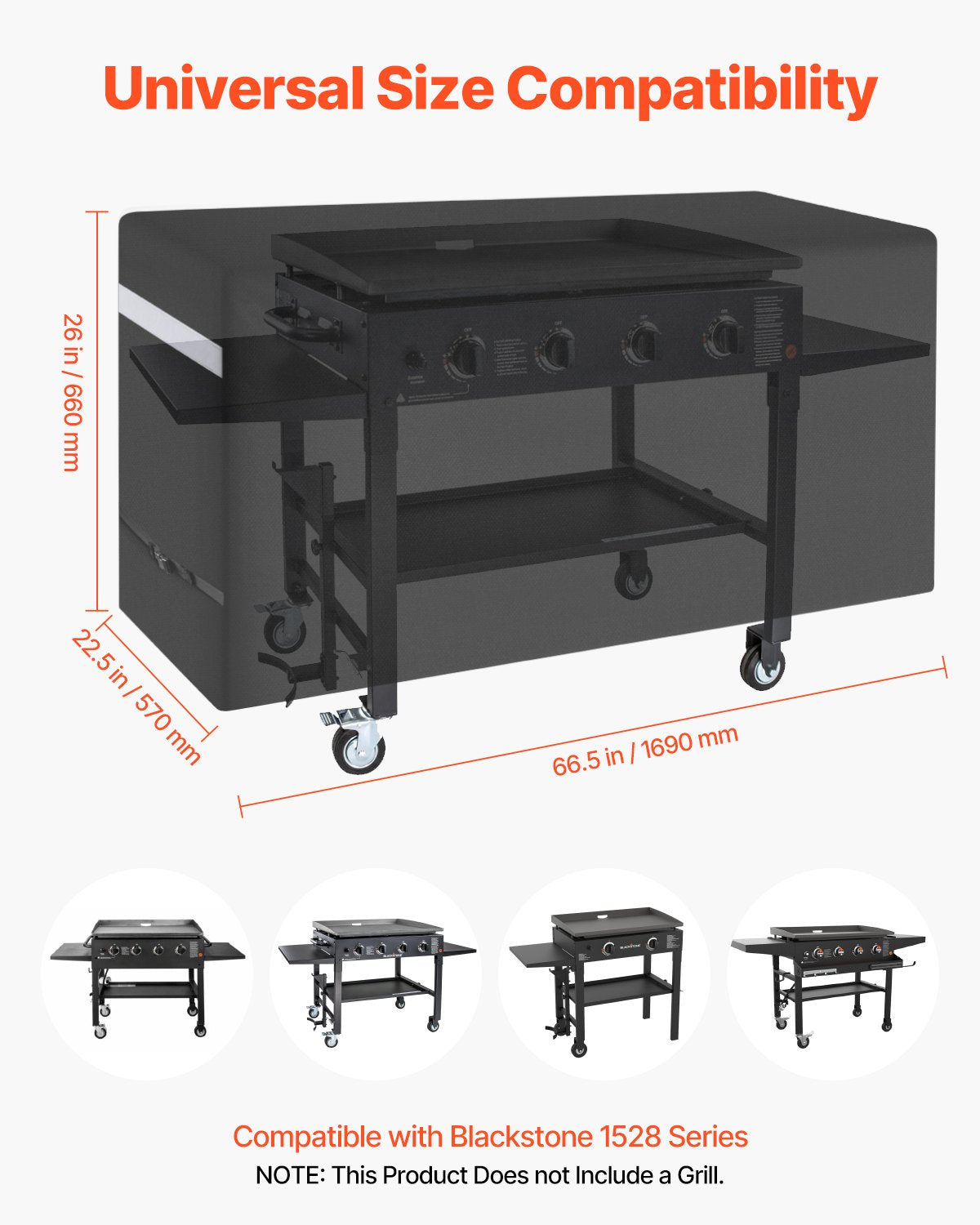 66 inch Grill Cover Heavy Duty BBQ Gas Grill Cover Outdoor Waterproof V952-PJPDSKLZZPDS45DSGV0