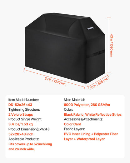 52 inch Grill Cover Heavy Duty BBQ Gas Grill Cover Outdoor Waterproof V952-PJPDSKLZZRQSB8BLWV0