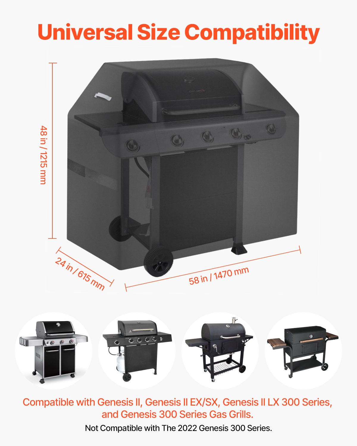 58 inch Grill Cover Heavy Duty BBQ Gas Grill Cover Outdoor Waterproof V952-PJPDSKLZZRQSHNY1QV0