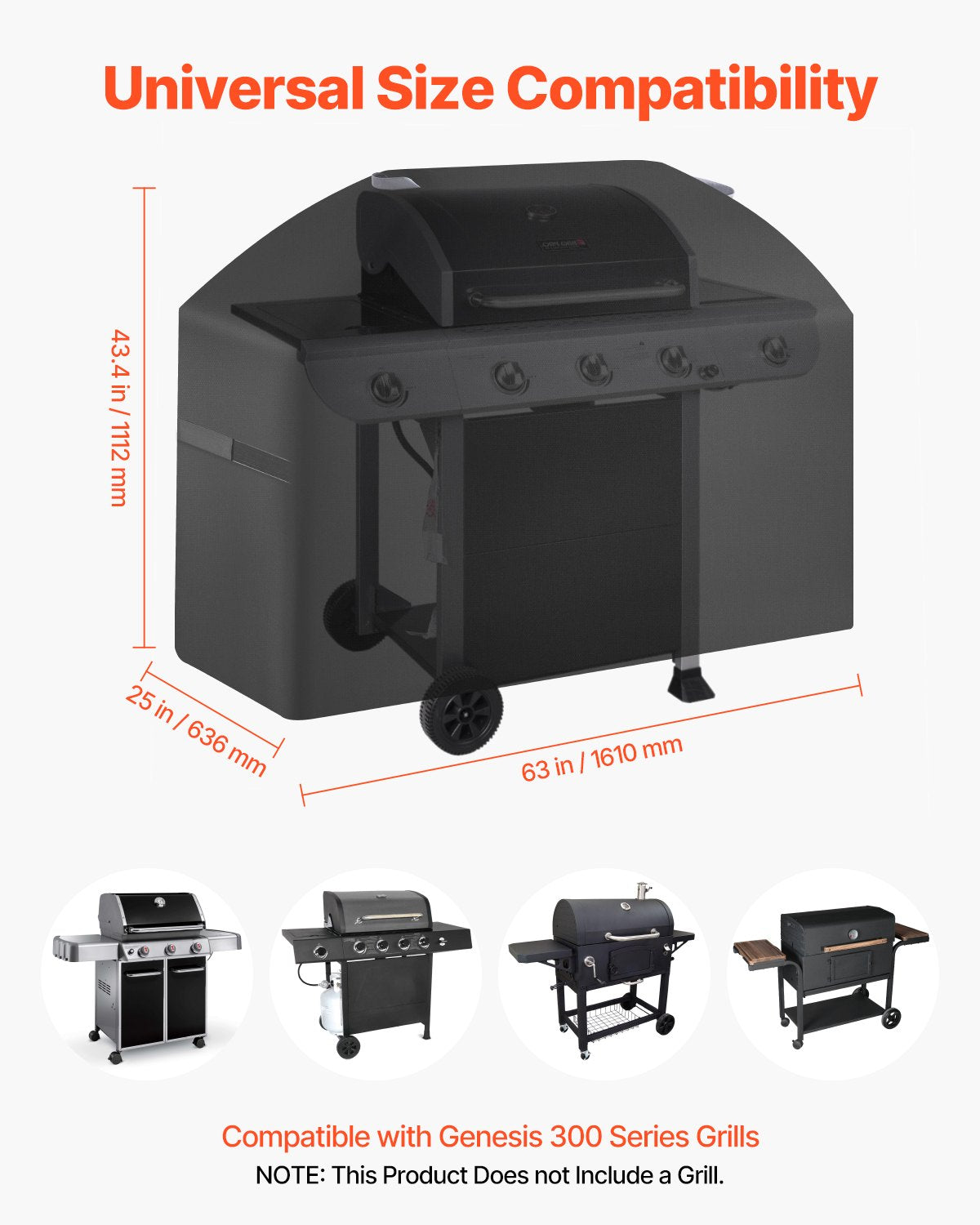 Grill Cover, 63 inch BBQ Covers for Outdoor Grills, Waterproof, Fade Resistant, Weather Resistant Heavy Duty V952-PJPDSKLZZRQSMKUFFV0