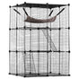 Large 3-tier Cat Cage, 28 x 28 x 41", DIY Detachable Metal Wire Durable Cat Enclosure, with Large Hammock 2 V952-PJSMBSL28W281ORKFV0