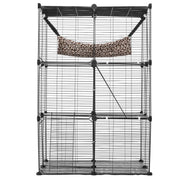 Large 3-tier Cat Cage, 28 x 28 x 41", DIY Detachable Metal Wire Durable Cat Enclosure, with Large Hammock 2 V952-PJSMBSL28W281ORKFV0