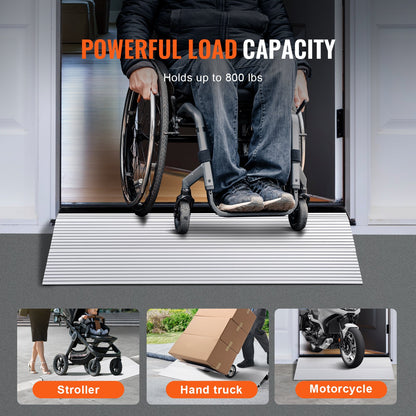 Door Threshold Ramp, 2" Rise, 800 lbs Load Capacity, Door Ramp for Wheelchairs, Aluminum Threshold Ramp for V952-PJSMJLPD2YC7DLYIMV0