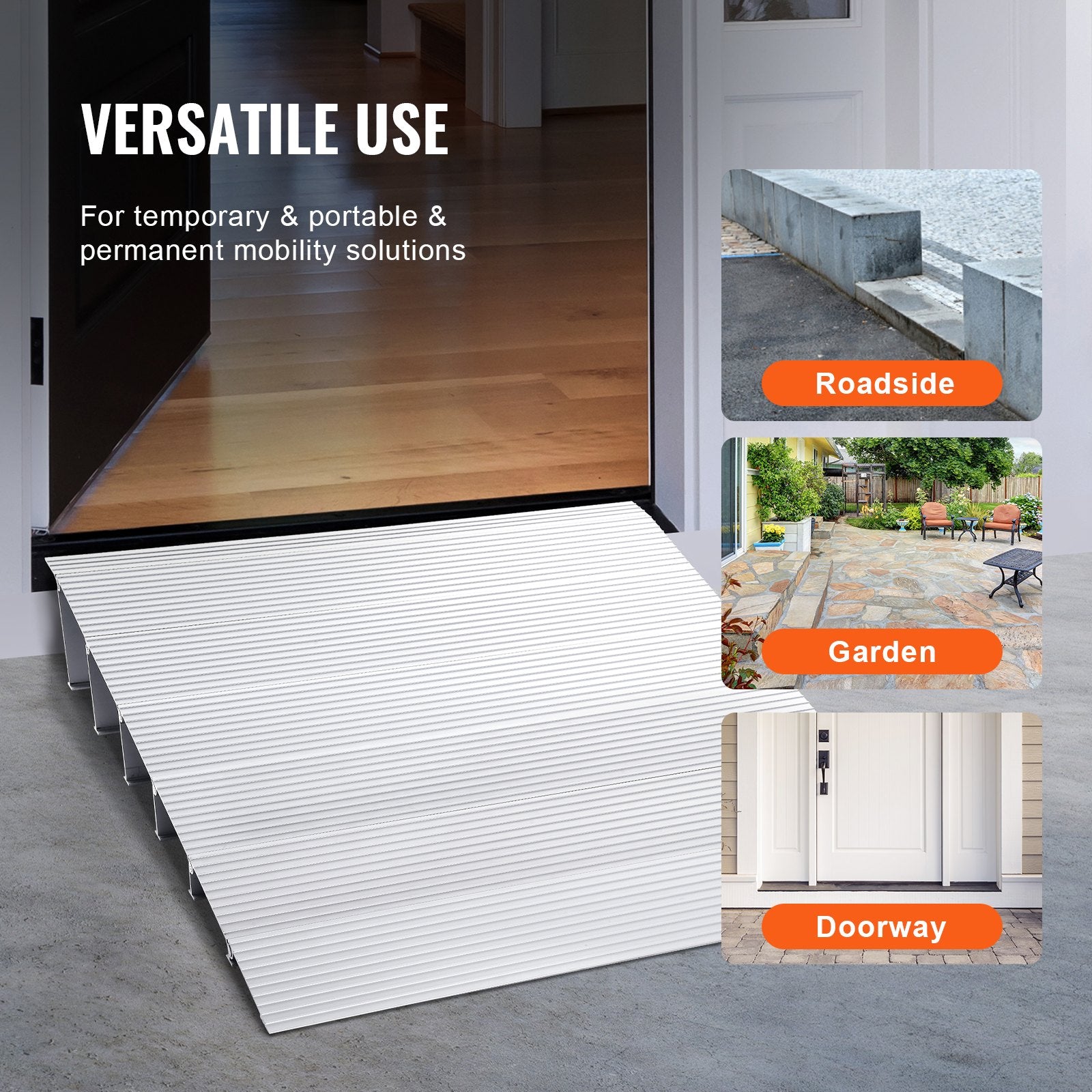 Door Threshold Ramp, 6" Rise, 800 lbs Load Capacity, Door Ramp for Wheelchairs, Aluminum Threshold Ramp for V952-PJSMJLPD6YC7BSNPTV0
