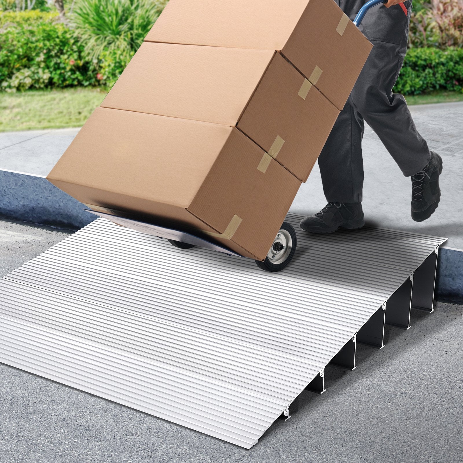 Door Threshold Ramp, 6" Rise, 800 lbs Load Capacity, Door Ramp for Wheelchairs, Aluminum Threshold Ramp for V952-PJSMJLPD6YC7BSNPTV0