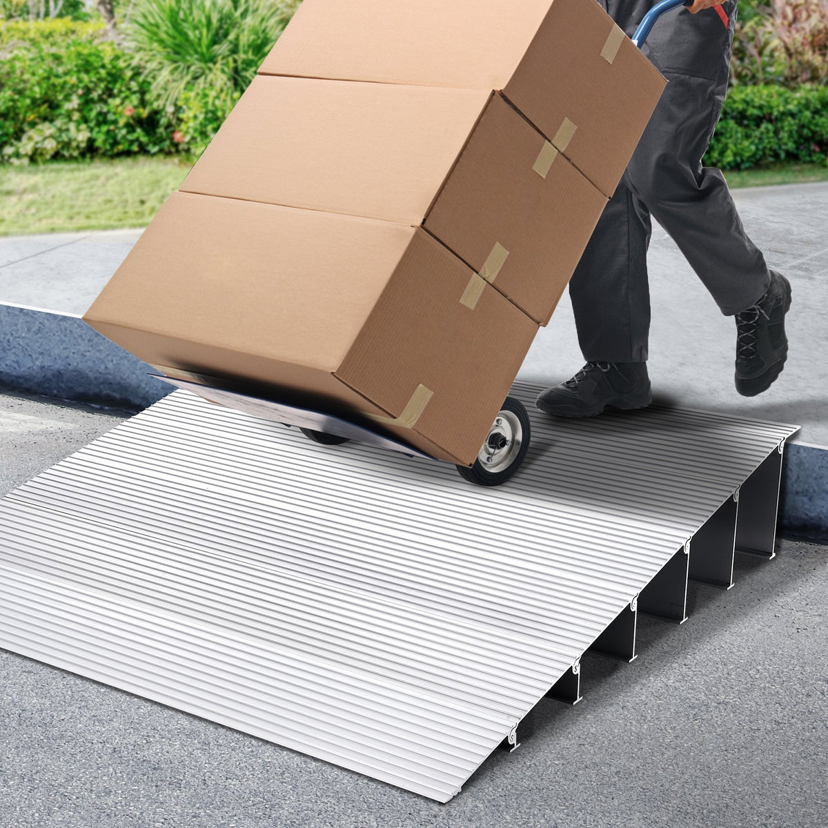 Door Threshold Ramp, 6" Rise, 800 lbs Load Capacity, Door Ramp for Wheelchairs, Aluminum Threshold Ramp for V952-PJSMJLPD6YC7BSNPTV0