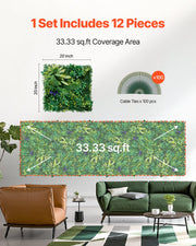 Artificial Grass Wall Panels, 12 PCS 20 x 20 inch, 3D Combination Greenery Boxwood Panel for Indoor Outdoor V952-PJSRZZWQ12PC0AI8JV0