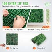 12PCS 10x10 inch Artificial Boxwood Panels, Boxwood Hedge Wall Mat,Artificial Grass Backdrop Wall, Privacy V952-PJSRZZWQ12PCFZ3DLV0
