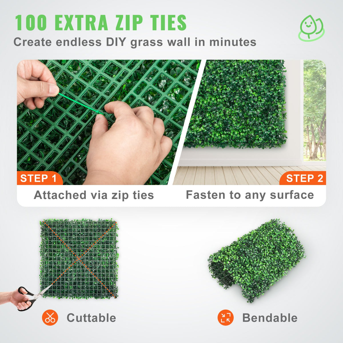 12PCS 10x10 inch Artificial Boxwood Panels, Boxwood Hedge Wall Mat,Artificial Grass Backdrop Wall, Privacy V952-PJSRZZWQ12PCFZ3DLV0