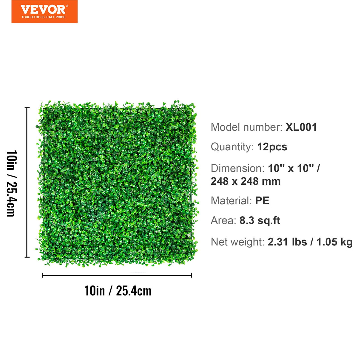 12PCS 10x10 inch Artificial Boxwood Panels, Boxwood Hedge Wall Mat,Artificial Grass Backdrop Wall, Privacy V952-PJSRZZWQ12PCFZ3DLV0
