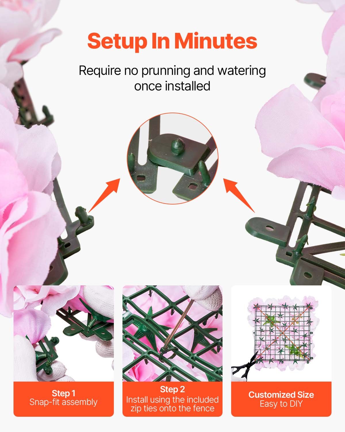 3D Flower Wall Panel, 12 PCS 15 x 15 inch, Artificial Floral Wall Background Mesh Backing Mat,Seamless V952-PJSRZZWQ12PCUTY5VV0