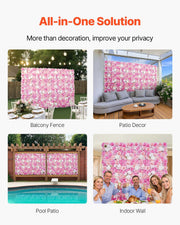 3D Flower Wall Panel, 12 PCS 15 x 15 inch, Artificial Floral Wall Background Mesh Backing Mat,Seamless V952-PJSRZZWQ12PCUTY5VV0