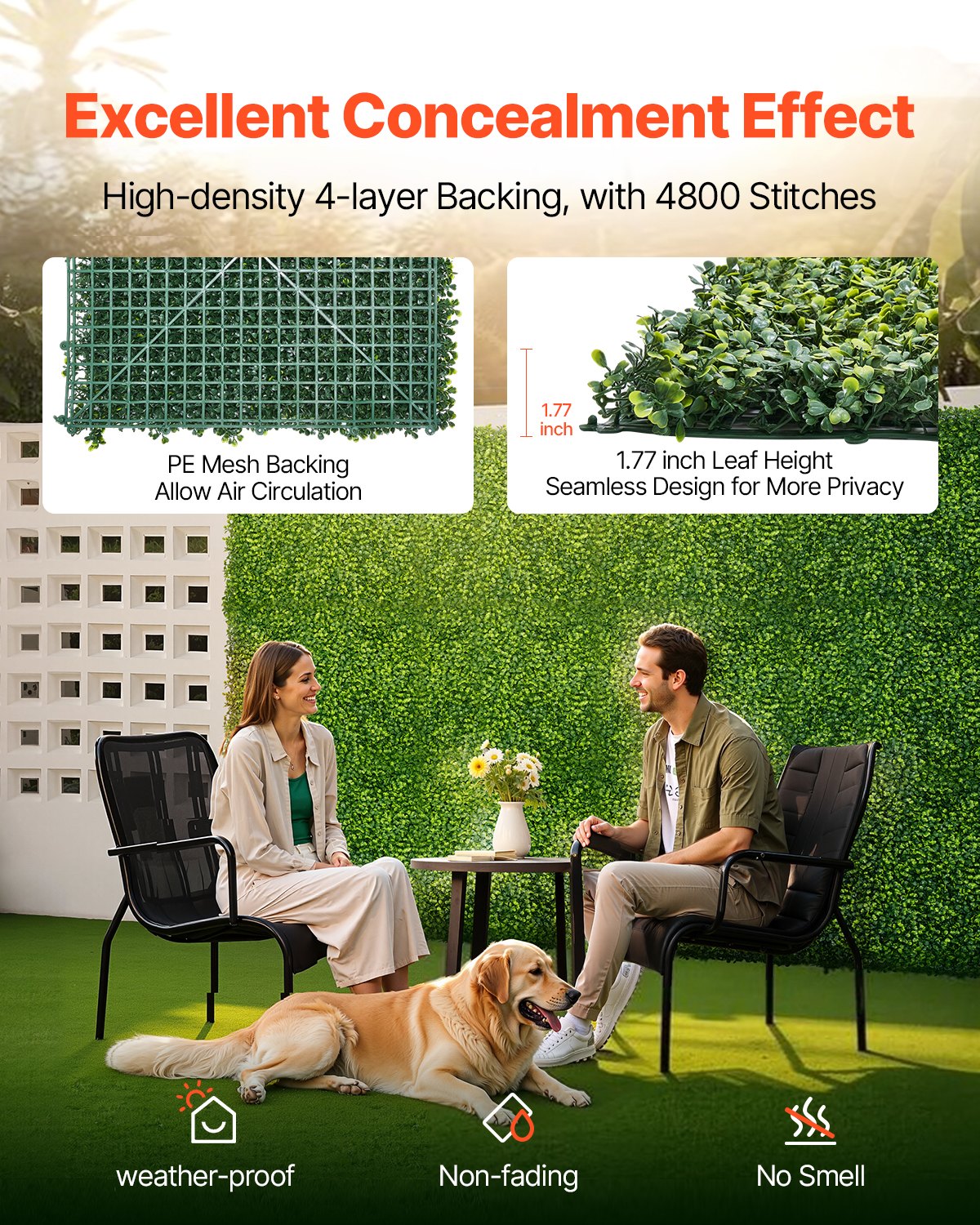 Artificial Grass Wall Panels, 40 x 120 inch, Milan Grass Greenery Boxwood Panel for Indoor Outdoor Green V952-PJSRZZWQ1PC4WGLQTV0