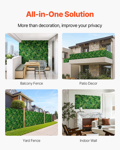 Artificial Grass Wall Panels, 8 PCS 20 x 20 inch, 3D Combination Greenery Boxwood Panel for Indoor Outdoor V952-PJSRZZWQ8PCSJMWS1V0