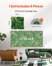 Artificial Grass Wall Panels, 8 PCS 20 x 20 inch, 3D Combination Greenery Boxwood Panel for Indoor Outdoor V952-PJSRZZWQ8PCSJMWS1V0