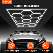 Hexagon Garage Lights 66300LM 15 Grids Honeycomb LED Shop Ceiling Light V952-PJXCKDBSLBX6VPB5YV3